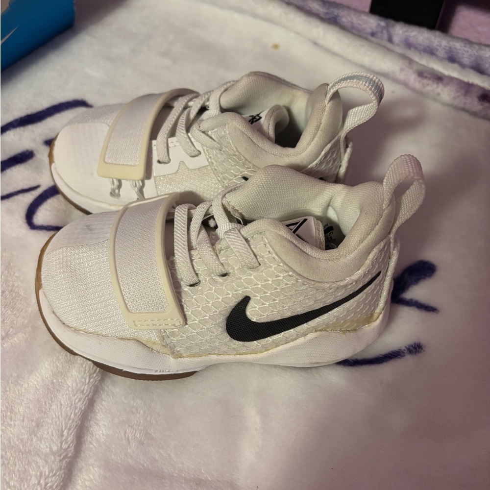 Nike Kids Cream and Black Sneakers